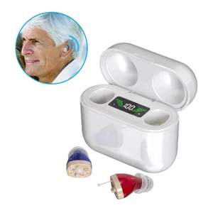 1 par de audífonos digitales invisibles recargables CIC audífonos intrauditivos amplificador de sonido - Imagen 1 de 19