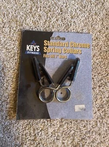 NIB Keys Fitness Standard Chrome Spring Collars 1” - Picture 1 of 3