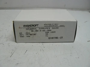 Ashcroft 63-1008-S-02L-1000# industrial duralife gauge size 63mm 316 ss tube new - Picture 1 of 3