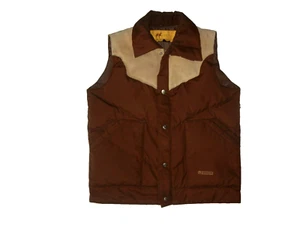 Vtg 70s CAMEL Brown Warm NORTHERN GOOSE-DOWN WINTER VEST Ski Jacket Coat Men's L - Picture 1 of 9