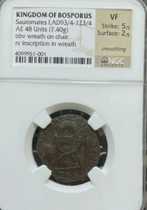 Sauromates I 93/4-123/4 AD. Kingdom of Bosporus AE 48 Units .NGC VF  - Picture 1 of 2