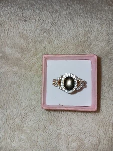 Size 8 VYGOLD Over Sterling Ring Natural Black Star Sapphire 3.75 TCW  (757) - Picture 1 of 14