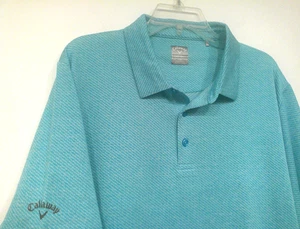Callaway Men's Golf Shirt Size 2XL Turquoise Blue Opti Dri Jersey Mesh Polo - Picture 1 of 6