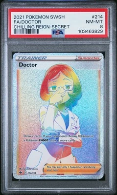 Doctor 2021 Pokemon Sword & Shield Chilling Reign Secret #214 PSA 8 - Image 1 of 2