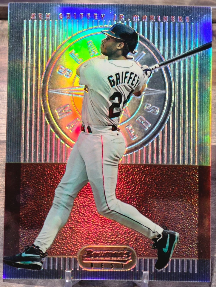 Tarjeta Ken Griffey Jr. 1995 Bowman's Best Refractor #49 JUMBO Seattle Mariners Foto 1 de 2