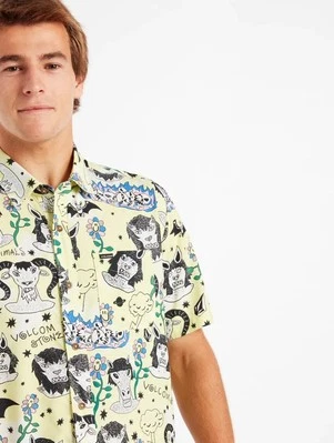 Men's VOLCOM SHORT SLEEVED SHIRT NWT Ozzy Wrong - Image 1 of 4