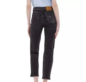 NWT The Kooples Black Paisley Design Straight Cropped Jeans Women’s Size 28 - Picture 1 of 9