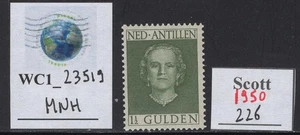 WC1_23519.NETHER.-CURACAO. Raro francobollo 1950 1 1/2g REGINA GUGLIELMINA.Sc.226. MNH - Foto 1 di 1