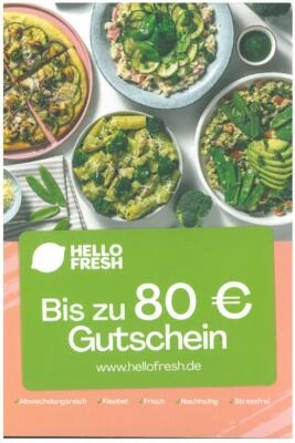 Hello Fresh bis zu 80€ Gutschein für die ersten vier Boxen MBW 55€ - Bild 1 von 2