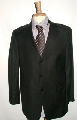 MENS ARNOLD BRANT BLAZER SIZE 42 R WOOL CASHMERE BLACK STRIPED #310 - Image 1 of 4
