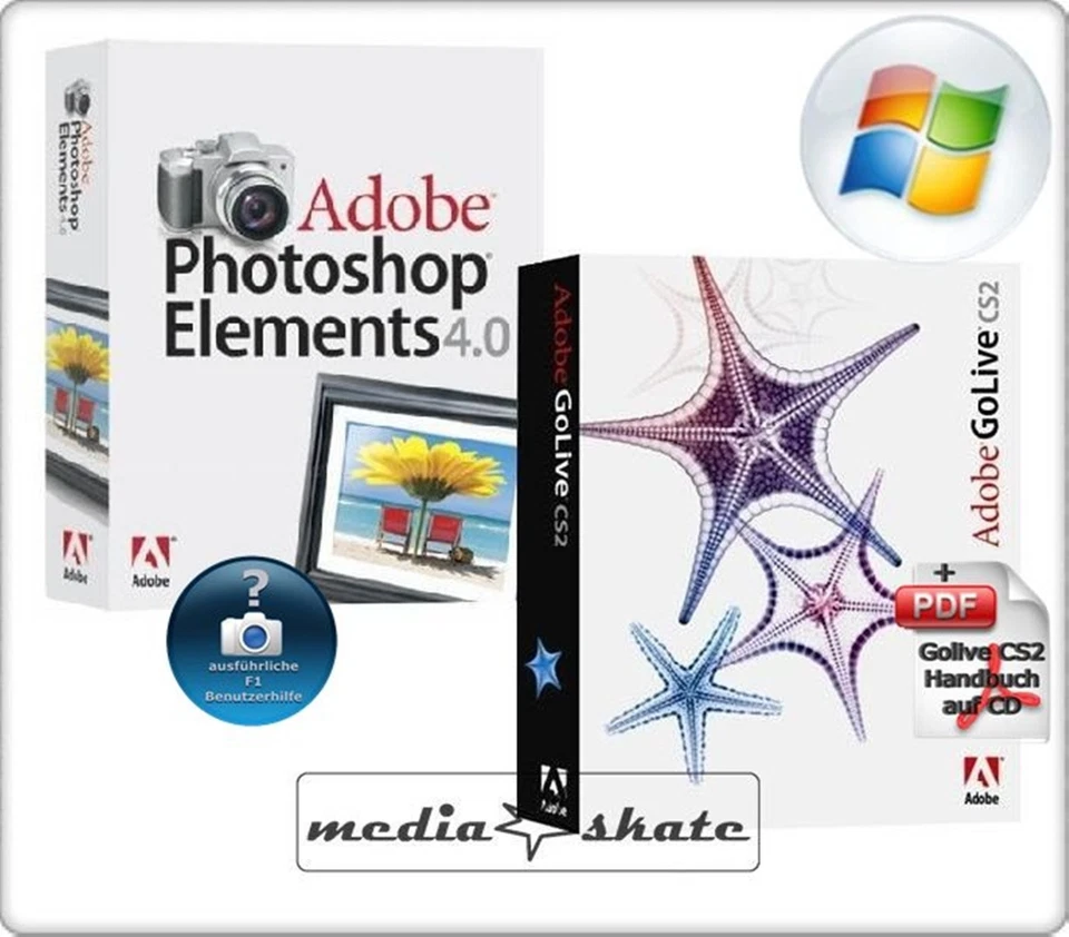 Adobe Golive CS2 + Photoshop Elements 4.0, Go Live CS 2, Win - Bild 1 von 1