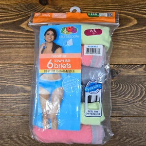 Paquete de 6 calzoncillos Fruit Of The Loom brezo tiro bajo para mujer talla 7/L nuevos - Imagen 1 de 5