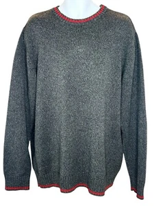 Eddie Bauer Men's Vintage Pullover Knit Sweater 100% Cotton Charcoal XLT - Picture 1 of 10