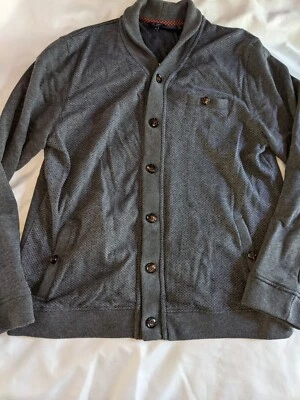 Cárdigan Ted Baker Farfell para hombre talla 6 chal cuello gris jersey para hombre 2XL Foto 1 de 4