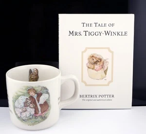 Wedgwood Beatrix Potter Peter Rabbit Mrs Tiggy Winkle Nursery Mug & F Warne Book - Picture 1 of 6
