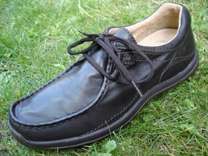 Clarks Shuttle Run ACTIVE-AIR Zapato de Cuero Suave Marrón Ébano Hombres UK-9 G EU-43 M - Imagen 1 de 6