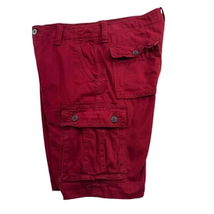 AEO Classic 10" Lived In Cargo Shorts Outdoor Casual Gorpcore Maroon Mens 34 NWT - Picture 1 of 9