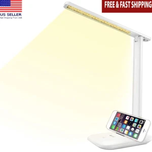 Led Desk Lamp Adjustable Brightness Eye Protection Touch Controls Usb Charging - Picture 1 of 7