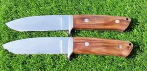 Paar Bob liebesloses Sub-Griff-Messer, maßgeschneidertes handgefertigtes D2 Stahl-Jagdmesser PT - Bild 1 von 5