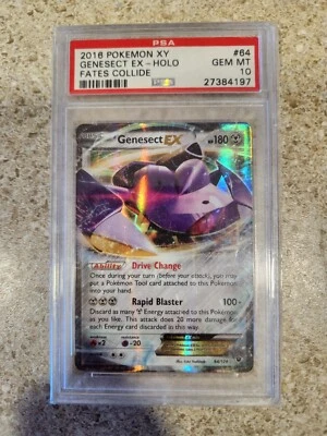 PSA 10 - 2016 Pokemon XY Fates Collide Genesect EX Holo 64/124 - GEM MINT Pop 50 - Image 1 of 3
