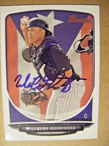 WILFREDO RODRIGUEZ signed SP PUERTO RICO 2013 Bowman Hometown baseball card AUTO