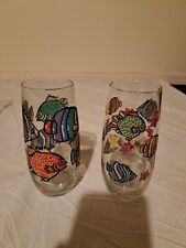Libbey Tropical Fish Drinking Glasses, Set of {2}, Vintage Barware, Kitchen &...