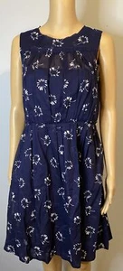 Marc Jacobs Navy cotton voile W/ white floral print dress SZ 2 - Picture 1 of 5