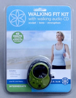 Kit de ajuste para caminar Gaiam podómetro intermedio con CD de caminata de 45 minutos nuevo verde Foto 1 de 2