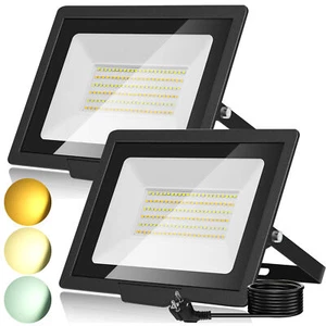 Foco de inundación LED 50W 100W Foco exterior con enchufe y función de memoria - Imagen 1 de 13