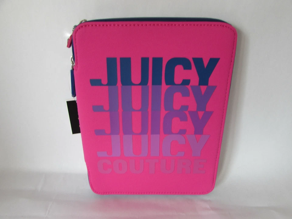 Funda para iPad Juicy Couture Juicy Repetición Rosa Púrpura Cremallera Nueva Foto 1 de 4