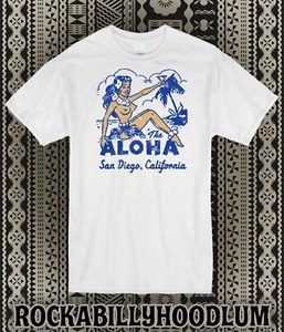 Retro Tiki T Shirt 100% Cotton Bar Mug Restaurant The Aloha San Diego - Picture 1 of 9