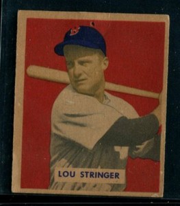 1949 Bowman #183 Lou Stringer RC Pinhole LOOK!