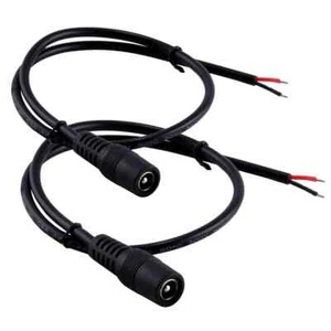 Adaptador de enchufe Jack DC hembra cable de 0,5 M 5,5 mm x 2,1 mm - paquete de 2 - Imagen 1 de 2