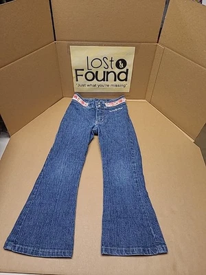 Pantalones de mezclilla vintage Rocawear niñas talla 5 azules pierna acampanada adornada cintura Foto 1 de 4