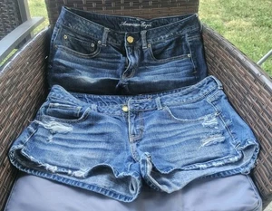 American Eagle Size 12 Shortie Denim Shorts Lot Of 2 Pre Owned Condition - Bild 1 von 10