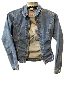 Vintage VTG Miss Sixty Denim Jacket Fitted Zipper Original Size 31 Italy - Picture 1 of 13