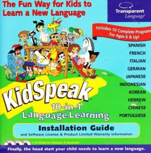 KidSpeak 10-in-1 PC MAC CD learn hebrew german french korean spanish languages! - Image 1 of 1