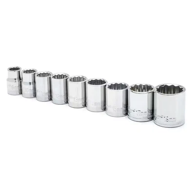 3/8 In. Drive Metric 12-Point Standard Socket Set with Socket Rail (9-Piece) - Image 1 of 4