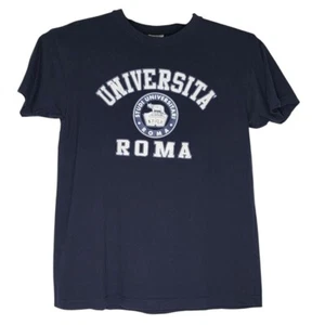 T-shirt Universita Roma blu navy XL maglia intelligente tutto cotone - Foto 1 di 11