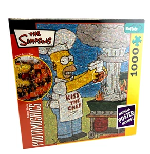 The Simpsons Kiss the Chef Homer Photomosaics 1000 Piece Puzzle - Picture 1 of 5