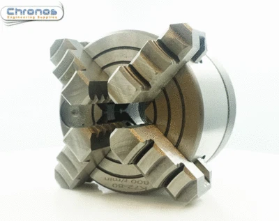 Mandrin de tour indépendant 4 mâchoires compatible Myford 80 mm 1/8 x 12 tpi - Photo 1/4