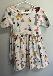 Pink Chicken Multicolor Birthday Buddies Steph Dress Organic Short Sleeve SZ 6y - Picture 1 of 5