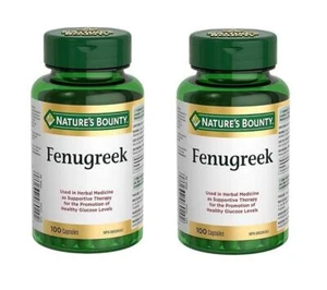 2x Nature's Bounty Fenugreek 610mg, 100 Capsules (exp: 06/2027) - Picture 1 of 1