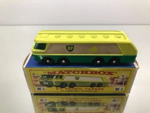 MATCHBOX M-1 BP PETROL AUTOTANKER - BPW -GREEN L10.0cm- GOOD IN BOX - 365 - Imagen 1 de 9