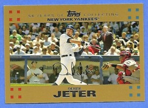 2007 Topps Derek Jeter/Mantel in Dugout & President Bush(in Stands)  Gold# 2000