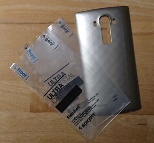 LG G4, Oberschale, NFC, rosegold metallic und 2 Stück Spigen Crystal Schutzfolie