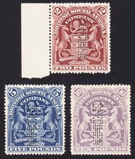 Rhodesia 1901-8 PERF SPECIMEN HI VALS(SAMUEL R5) SG91-3s VF NOGUM -NEVER HINGED