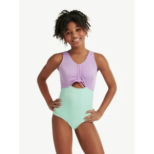 Justice Girls One Piece Cinched Bodice w/Cut Out Swimsuit, Size: X-Small (5/6) - Picture 1 of 4