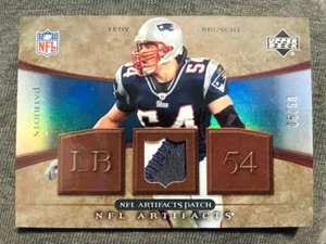 2007 Upper Deck Artifacts Tedy Bruschi Game Used Worn Jersey Patch Card /50 Rare - Picture 1 of 2