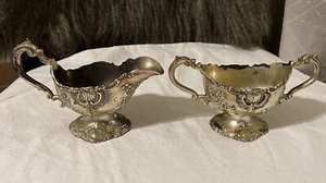 Vintage Holiday Imports Silverplate Ornate Sugar Bowl And Creamer Set - Picture 1 of 11